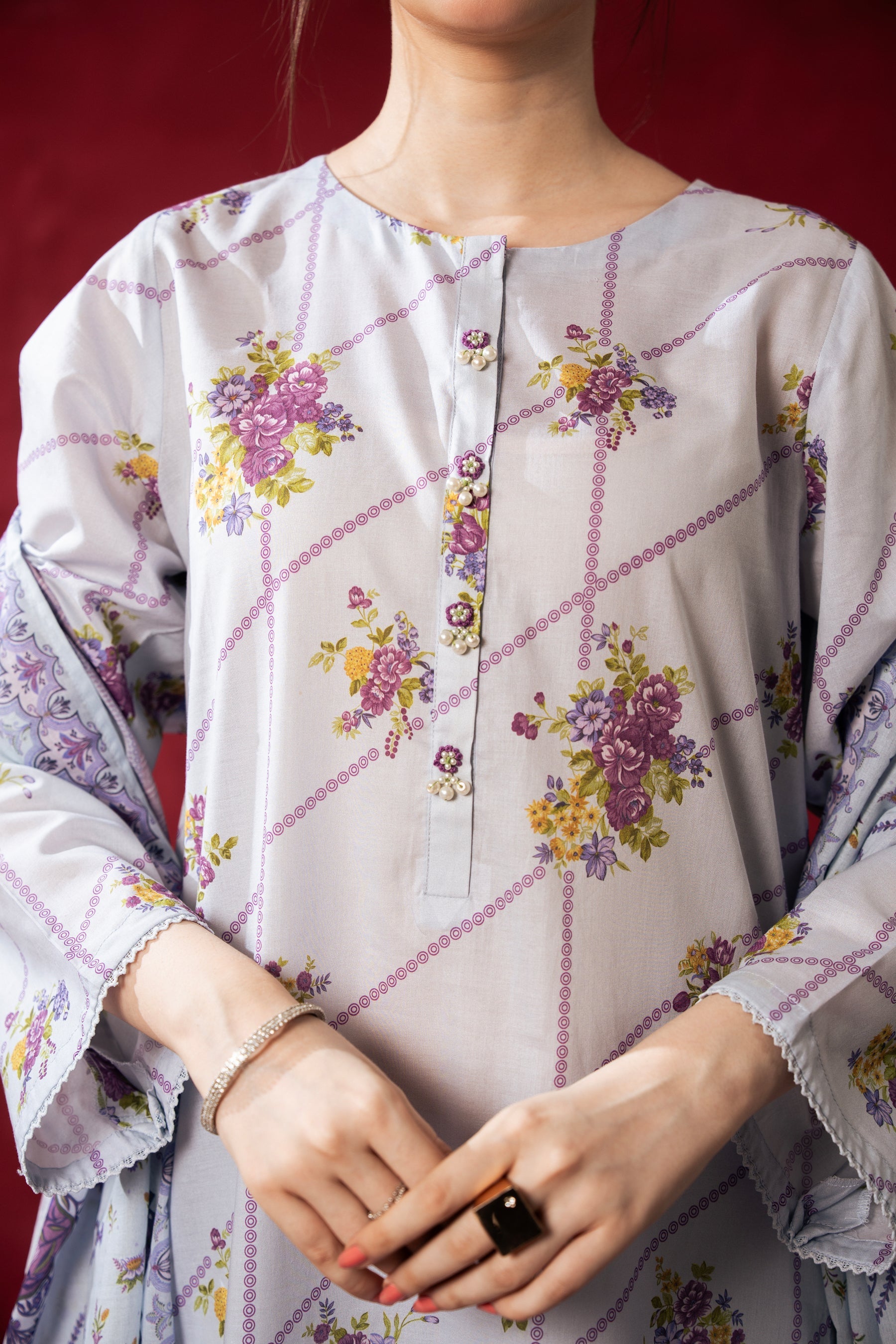 PRINTED LAWN STITCHED 3 PIECE SUIT