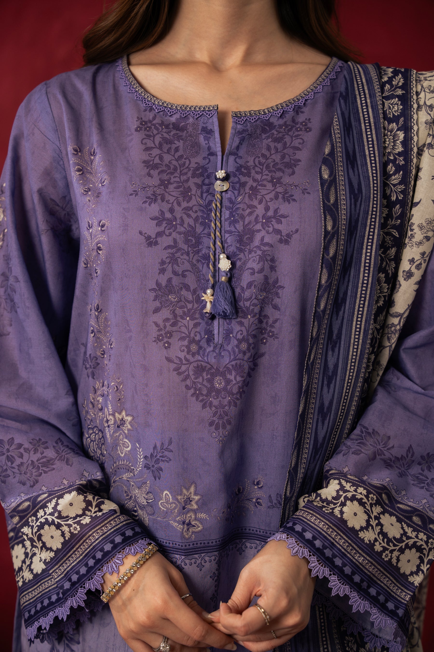 PRINTED LAWN STITCHED 3 PIECE SUIT