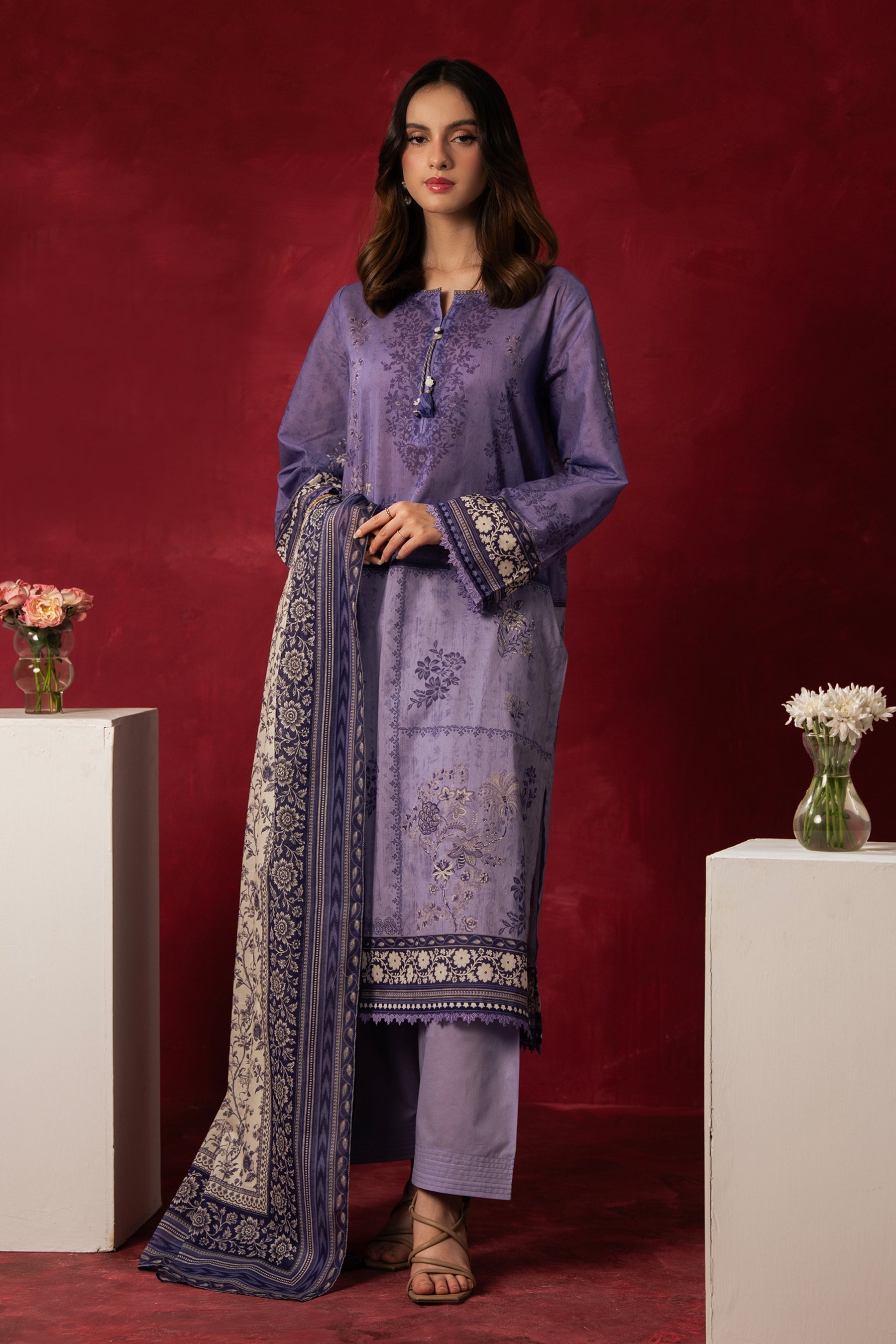 PRINTED LAWN STITCHED 3 PIECE SUIT